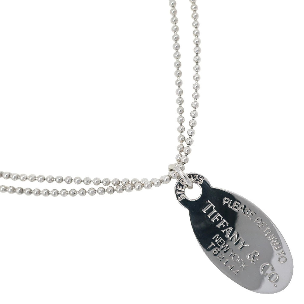 Tiffany Co to Necklace Oval Ball Chain Sterling Silver